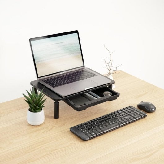 Soporte Monitor TooQ TQMR087 Elevador Multiusos Altura Ajustable Negro Cajón 20 kg