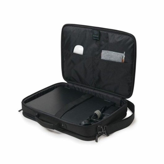 Maletín Dicota Eco Multi Plus BASE 15.6" Negro Poliéster Reciclado Bolsillos Multiusos