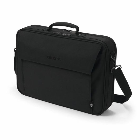 Maletín Dicota Eco Multi Plus BASE 15.6" Negro Poliéster Reciclado Bolsillos Multiusos