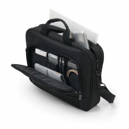 Maletín DICOTA Eco Top Traveller BASE 17.3" Negro Poliéster Reciclado y Asa de Hombro