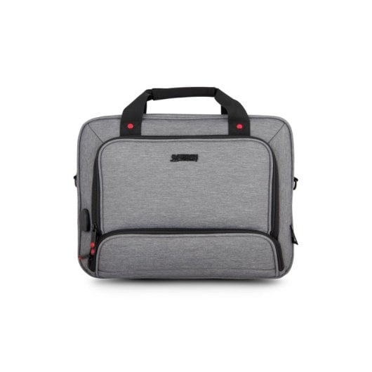 Maletín Urban Factory Mixee para portátil 15,6" gris rosa con puerto USB