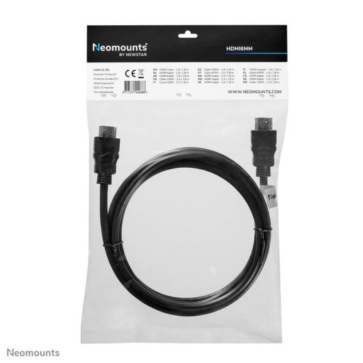 Cable HDMI Neomounts HDMI6MM 1.8m 10.2 Gbit/s macho-macho noir