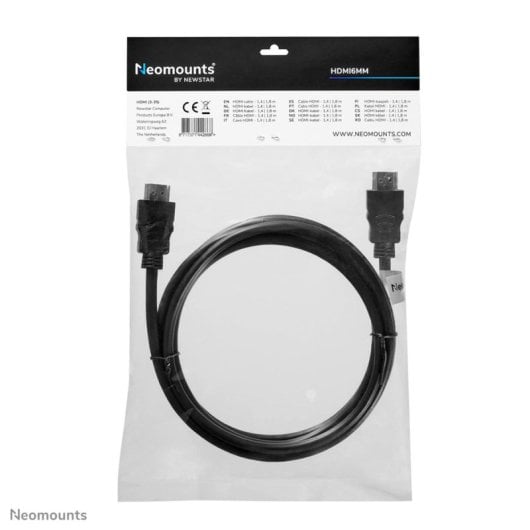 Cavo HDMI Neomounts HDMI6MM 1,8 metri, HDMI tipo A (Standard), 10,2 Gbit/s, Nero