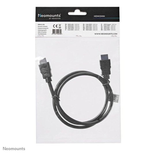 Cable HDMI Neomounts HDMI3MM 1 m Negro 10,2 Gbit/s Conectores Macho-Macho