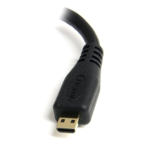 Genérico Micro HDMI auf HDMI Adapterkabel 0,127 m, HDMI Typ A (Standard, Buchse) auf HDMI Typ D (Micro, Stecker), Goldbeschichtet, Schwarz
