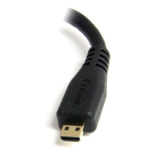 Genérico Micro HDMI auf HDMI Adapterkabel 0,127 m, HDMI Typ A (Standard, Buchse) auf HDMI Typ D (Micro, Stecker), Goldbeschichtet, Schwarz