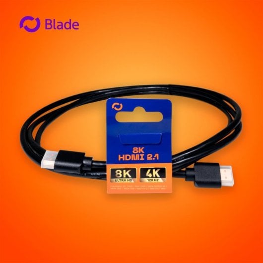 Cable HDMI Blade Gaming Bulk 8K 2.1 2 m Conectores Oro Negro Alta Velocidad