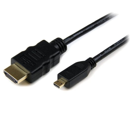 Generisches Hochgeschwindigkeits-Micro-HDMI-zu-HDMI-Kabel mit Ethernet, 0,5 m, Typ A auf Typ D, 1.4b, Schwarz