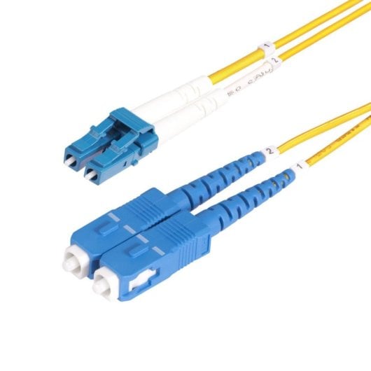 Cable de Fibra Óptica StarTech LC a SC OS2 9/125 µm 100G LSZH Dúplex 2 m Resistente Dobleces