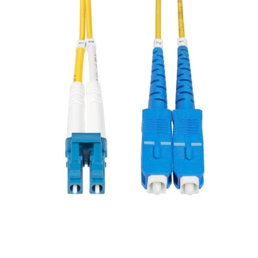 Cable de Fibra Óptica StarTech LC a SC OS2 9/125 µm 100G LSZH Dúplex 2 m Resistente Dobleces