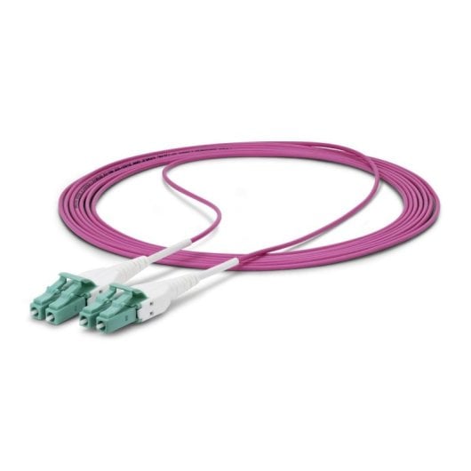 Cabo de Fibra Óptica Multimodo StarTech LC a LC OM4 2 m OFNR Uniboot Violeta 40G/100G