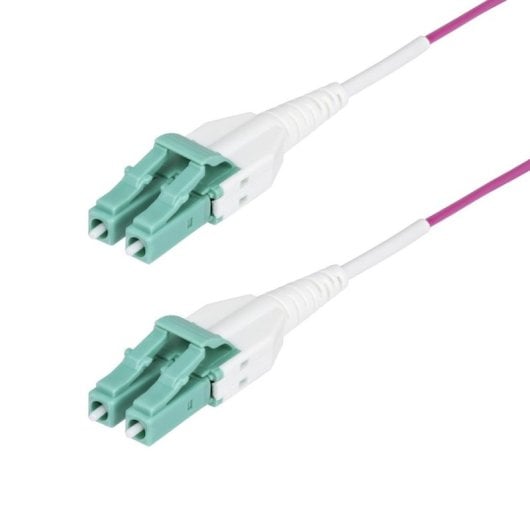 Cable de fibra óptica LC a LC OM4 5 m violeta dúplex OFNR Uniboot multimodo