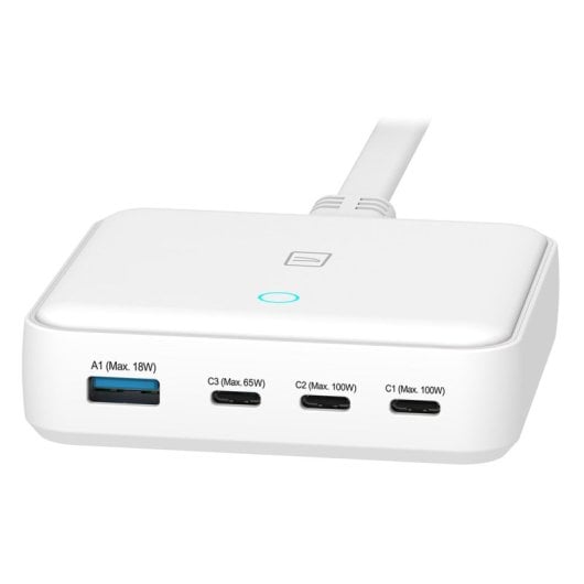 Fonte di Alimentazione Tucano 100W Quick Charge 3.0 MA-DEGAN100-EU-W 3x USB-C 1x USB-A Bianca
