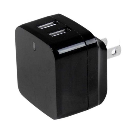 Chargeur USB mural StarTech Dual 2 ports 17W universel voyage noir
