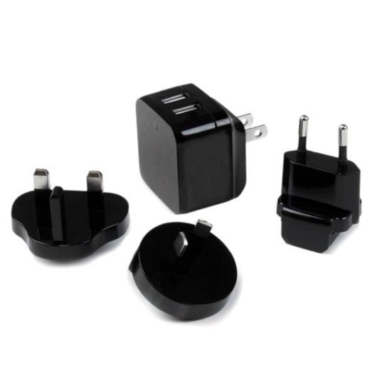 USB-Ladegerät StarTech.com USB2PACBK Schwarz 2 USB 17W Universal Reiseadapter AC