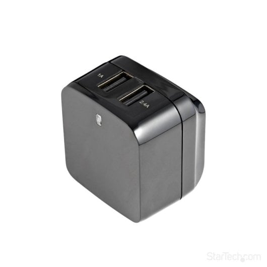 USB-Ladegerät StarTech.com USB2PACBK Schwarz 2 USB 17W Universal Reiseadapter AC