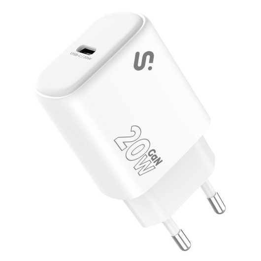 Caricatore SUBBLIM USB-C GaN 20W PD3.0 PPS ultra compatto bianco