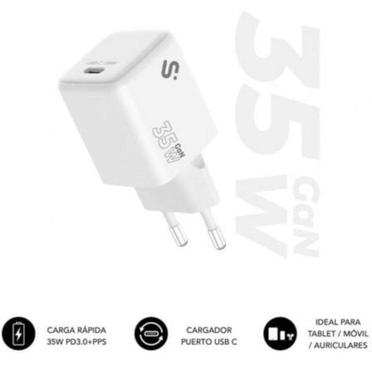Ladegerät SUBBLIM GaN 35W USB-C Weiß Kompakt Power Delivery PPS Schutz