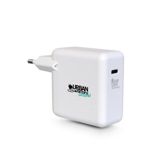 Cargador Urban Factory CYCLEE Universal 65W USB-C AC Blanco Cable 2 m