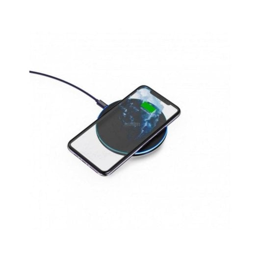 Cargador inalámbrico Urban Factory Powee 10W USB Negro Azul compacto