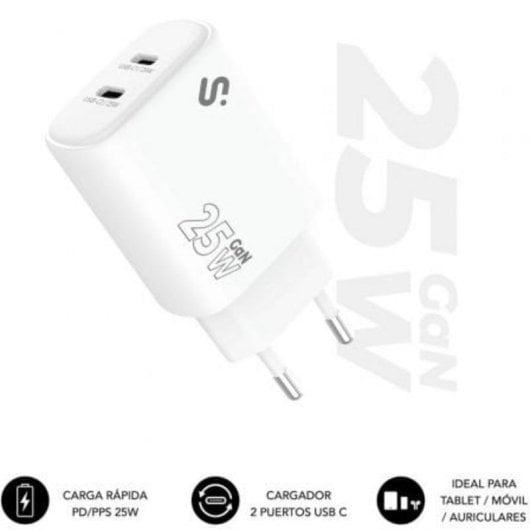 Caricatore Subblim GaN 25W Doppio USB-C PD3.0 PPS Compatibile Universale