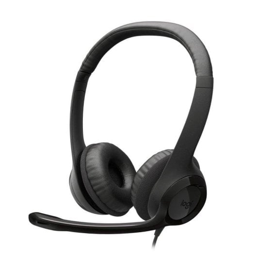 Casque Logitech H390 filaire USB-C avec suppression de bruit, micro et commandes, noir