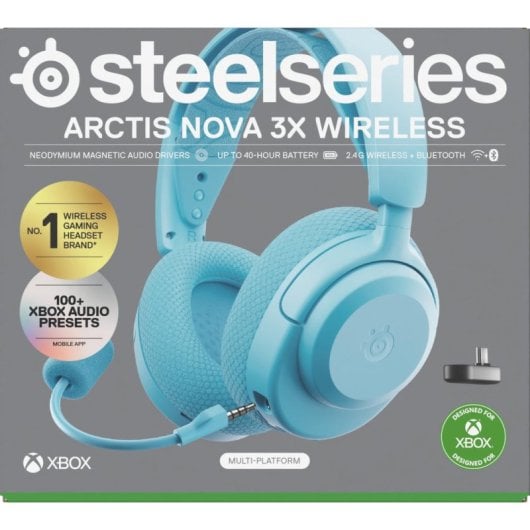 Auriculares SteelSeries Arctis Nova 3X inalámbricos Bluetooth y RF con cancelación de ruido, micrófono extraíble y audio
