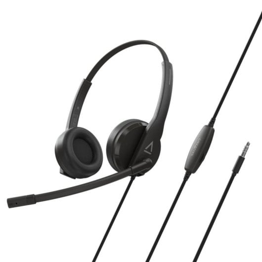 Auscultadores USB com fio Creative Labs HS-230 com conector de 3,5 mm, cancelamento de ruído, chamadas e música, preto