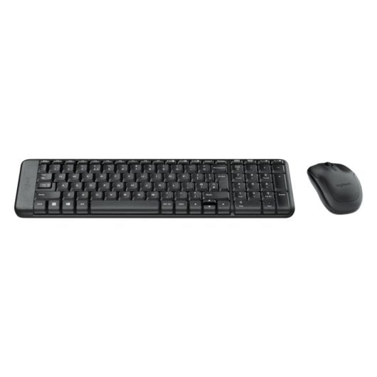 Tastatur Membran Logitech MK220 QWERTY International EER Wireless mit Maus Schwarz