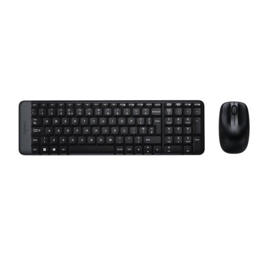 Tastatur Membran Logitech MK220 QWERTY International EER Wireless mit Maus Schwarz