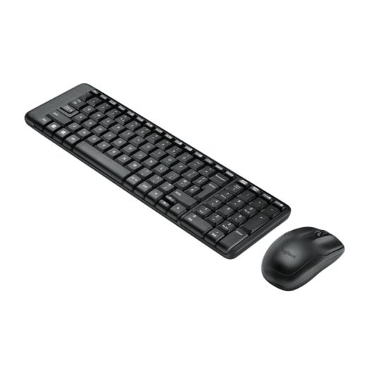 Tastatur Membran Logitech MK220 QWERTY International EER Wireless mit Maus Schwarz