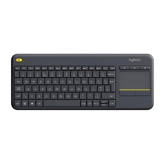 Tastiera a membrana Logitech K400 Plus Layout UK wireless con touchpad integrato nera