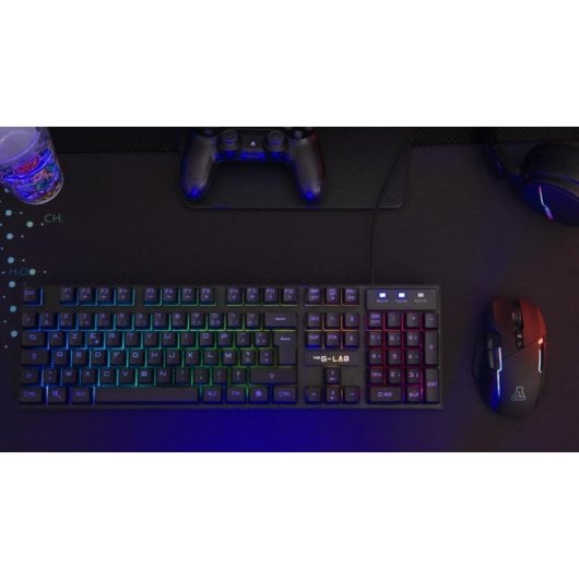 Tastiera a membrana The G-Lab KEYZ CAESIUM Layout ES retroilluminata RGB