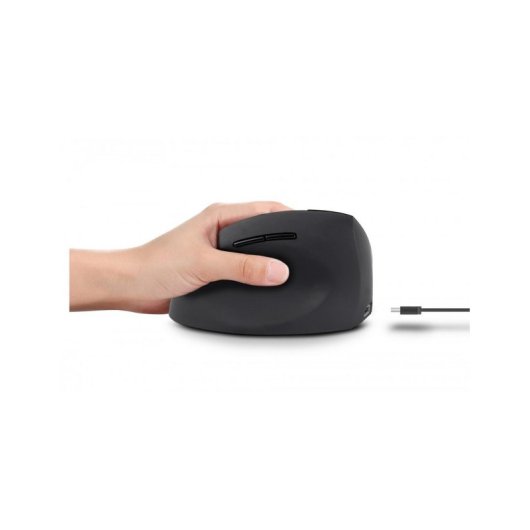 Ratón Urban Factory Ergo Next inalámbrico RF Wireless USB-C 1600 DPI negro diseño vertical recargable zurdos