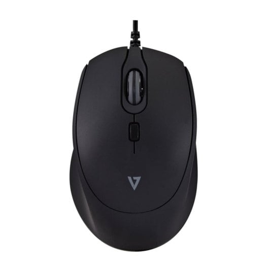 Ratón V7 MU350 USB cableado 2500 DPI negro silencioso ambidiestro