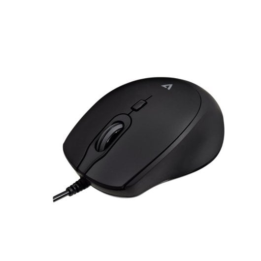 Ratón V7 MU350 USB cableado 2500 DPI negro silencioso ambidiestro