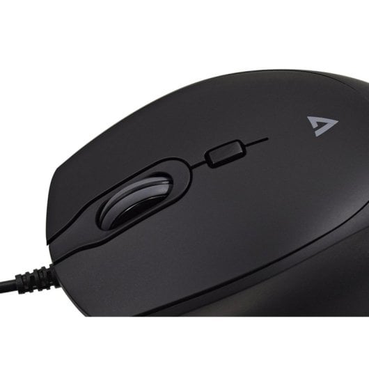 Ratón V7 MU350 USB cableado 2500 DPI negro silencioso ambidiestro