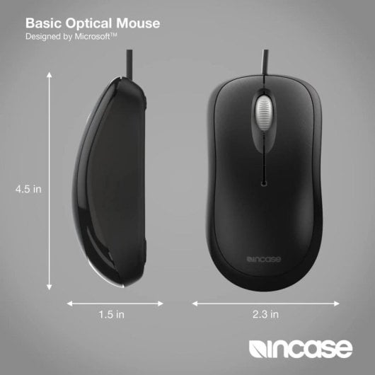 Ratón Microsoft Basic Óptico USB ambidiestro negro plug-and-play