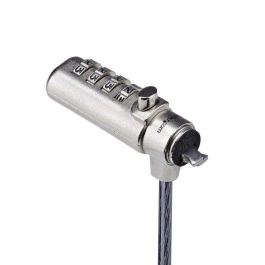 Candado StarTech Cable Seguridad Noble Wedge Acero Combinacion Portatil 2 m Negro Plata