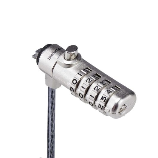 Candado StarTech Cable Seguridad Noble Wedge Acero Combinacion Portatil 2 m Negro Plata