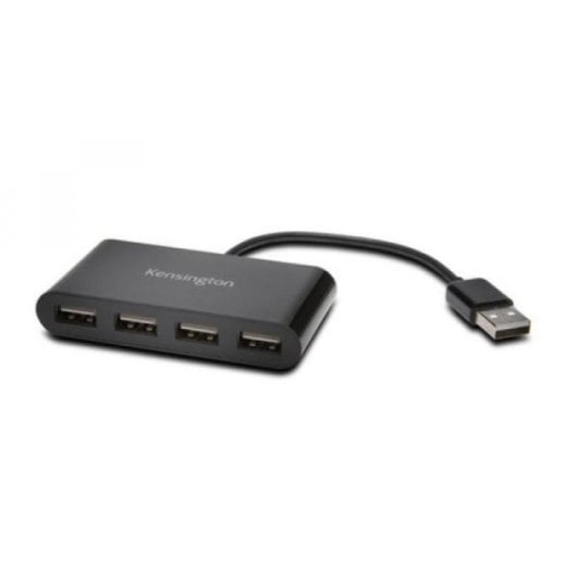 Hub USB Kensington 4 Puertos USB 2.0 Transferencia 480 Mbit/s Negro Plug and Play