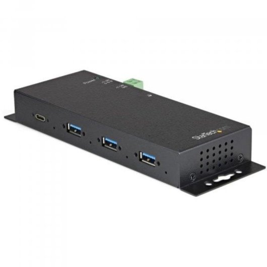 Concentrador USB-C Industrial StarTech 4 Puertos 10Gbps Metal Negro