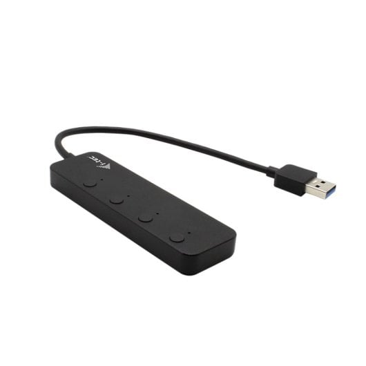 USB Hub QUO I-Tec 4 Port USB 3.2 Gen 1 5 Gbps Metall Einzelschalter Schwarz