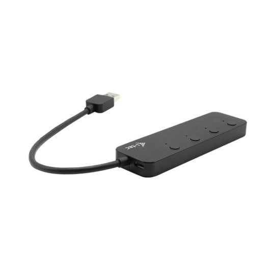 USB Hub QUO I-Tec 4 Port USB 3.2 Gen 1 5 Gbps Metall Einzelschalter Schwarz