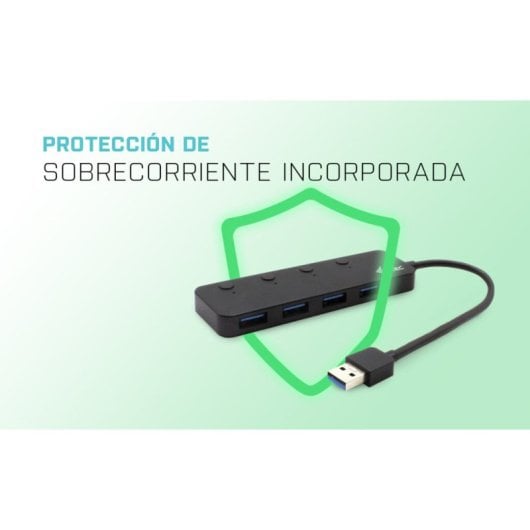 USB Hub QUO I-Tec 4 Port USB 3.2 Gen 1 5 Gbps Metall Einzelschalter Schwarz