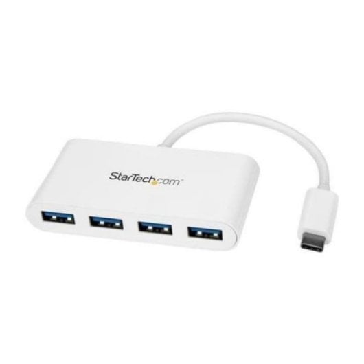 Hub USB-C StarTech 4 Puertos USB-A 5 Gbps Blanco Alimentado por Bus Compacto