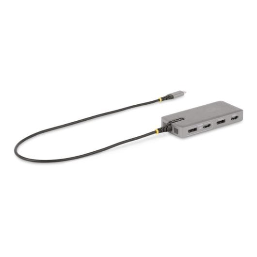 Dock USB-C StarTech 3 monitores triple 4K 100W HDMI DisplayPort USB 3xA Ethernet Gris