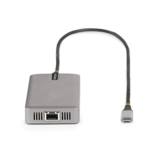 Dock USB-C StarTech 3 monitores triple 4K 100W HDMI DisplayPort USB 3xA Ethernet Gris