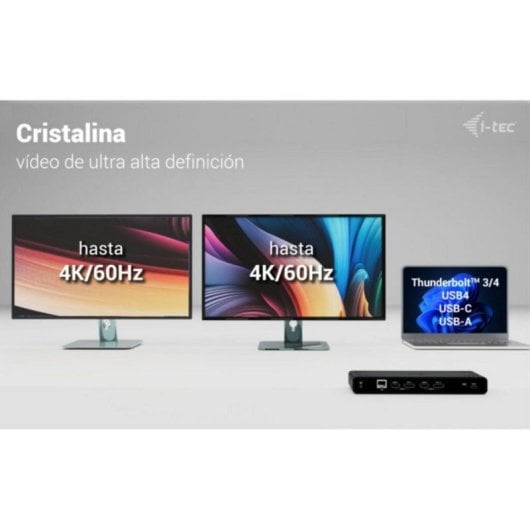 Estación de acoplamiento i-tec Universal Dual 4K Power Delivery 85W 2HDMI 2DP USB-C LAN Negro