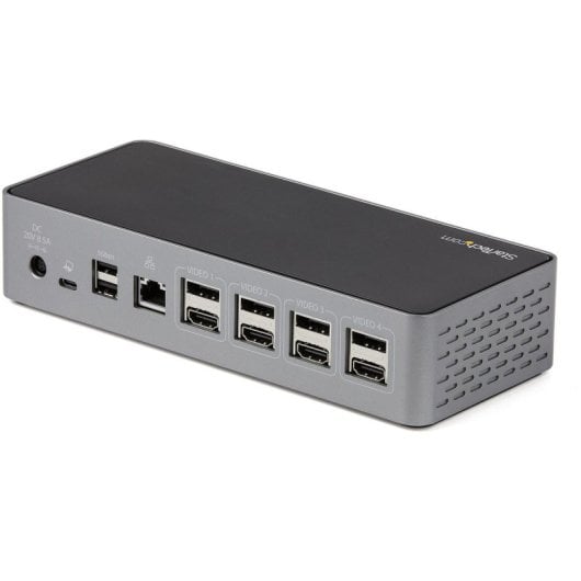 Docking station USB-C StarTech.com Mini Replicador 4 Monitores DP HDMI 4K 60Hz PD 100W Preto Cinzento